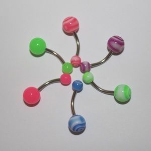 Pack 9: 6 BRAND NEW Navel / Belly Button Rings